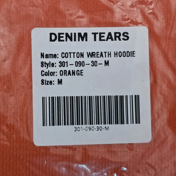 Orange Denim Tear Hoodie in Medium - Picture 12 of 12